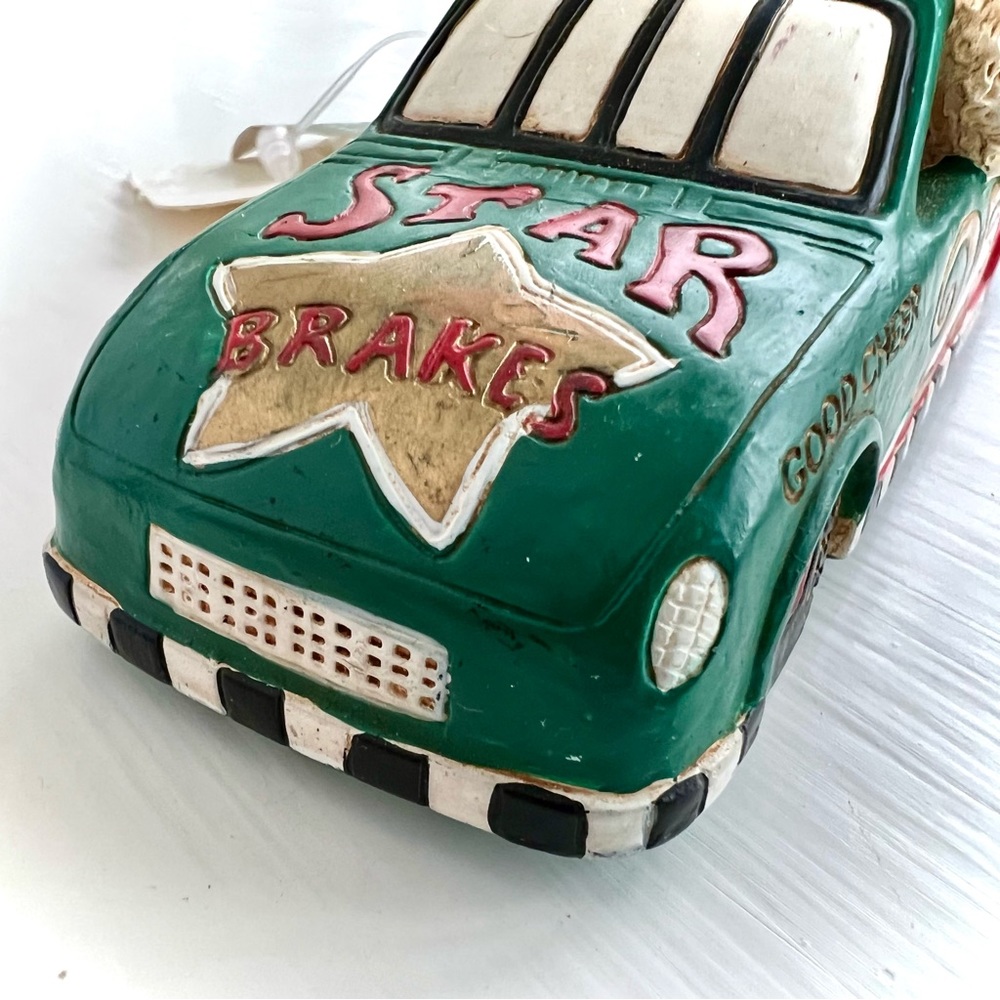 NEW Santa Claus Race Car Driver Christmas Toys Holiday Ornament New with Tags - Picture 3 of 14